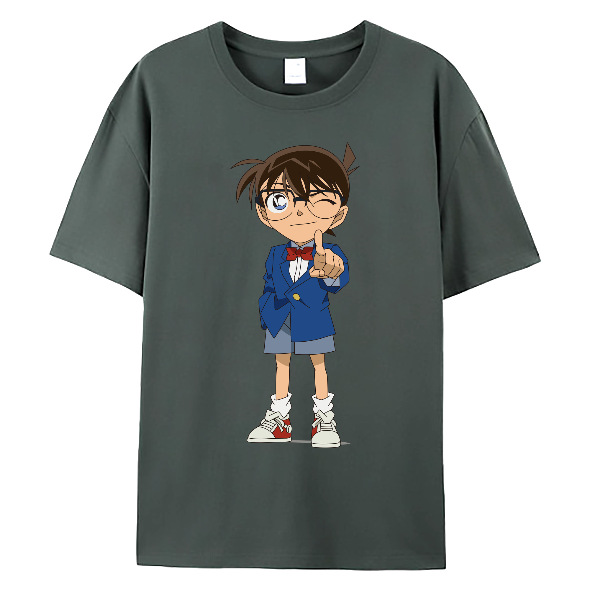 （画像用） 名探偵コナン 江戸川 コナン Detective Conan Conan Edogawa 綿100％ メンズ半袖Tシャツ｜肌触りやわらか＆通気性